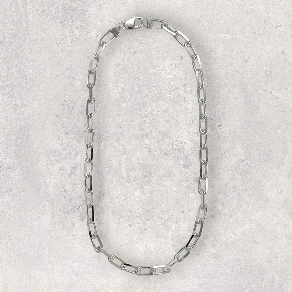 925 ITALY Sterling Silver Knife Cut 8.3mm Anchor Chain Men's Necklace - Picture 3 of 5